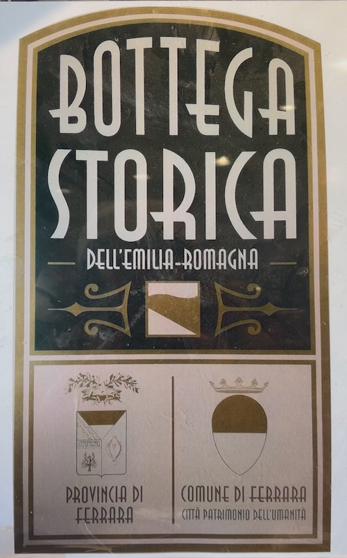 Il marchio "Botteghe Storiche" di Ferrara